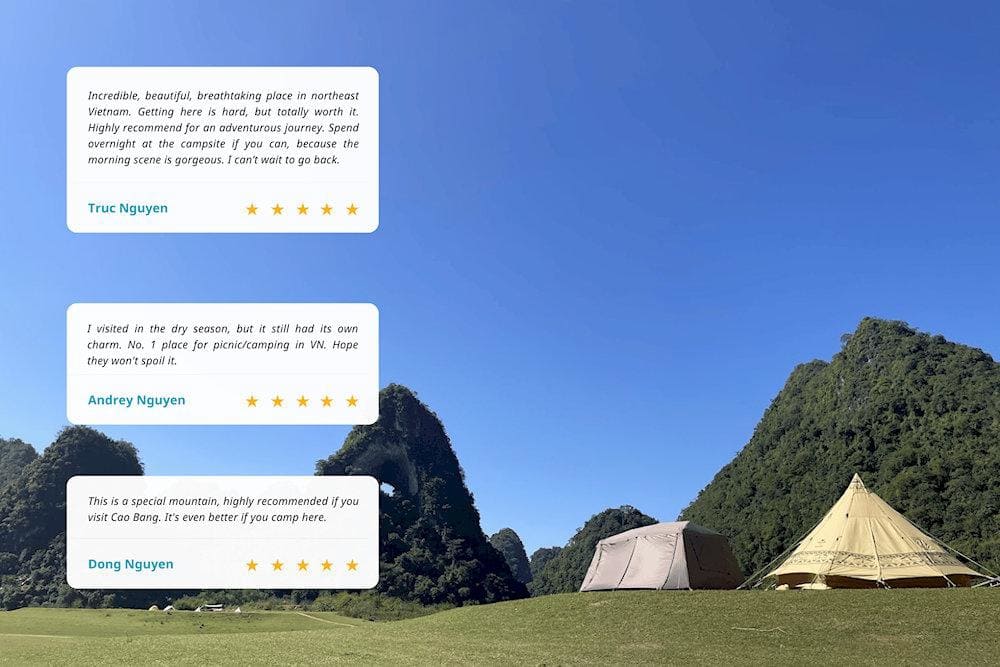 Review of tourists about camping experience at Nui Thung